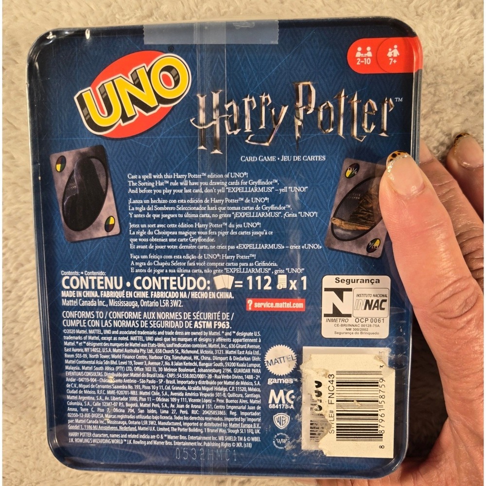 Mattel Harry Potter UNO Card Game Collector Tin Special Rule FNC43 New Sealed - Picture 3 of 6